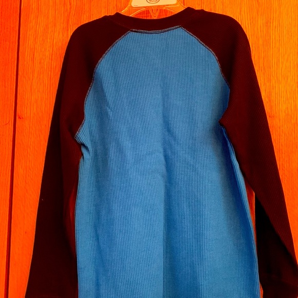 New with tags boy’s size 8 blue black waffle weave thermal shirt top long sleeve - Picture 3 of 3
